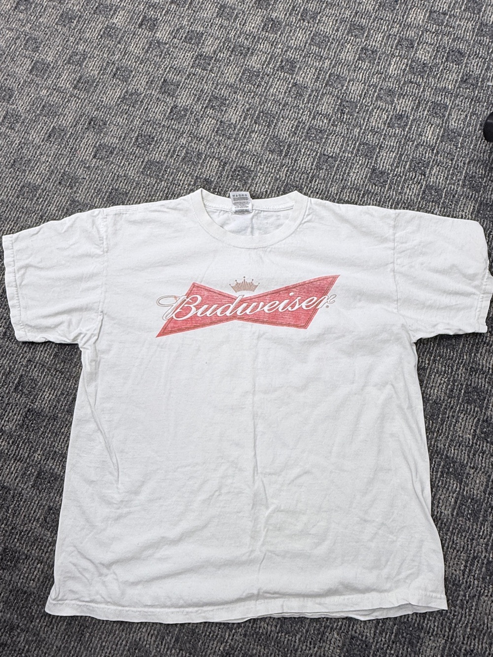 Vintage 90s Budweiser Beer Logo T-Shirt White Large